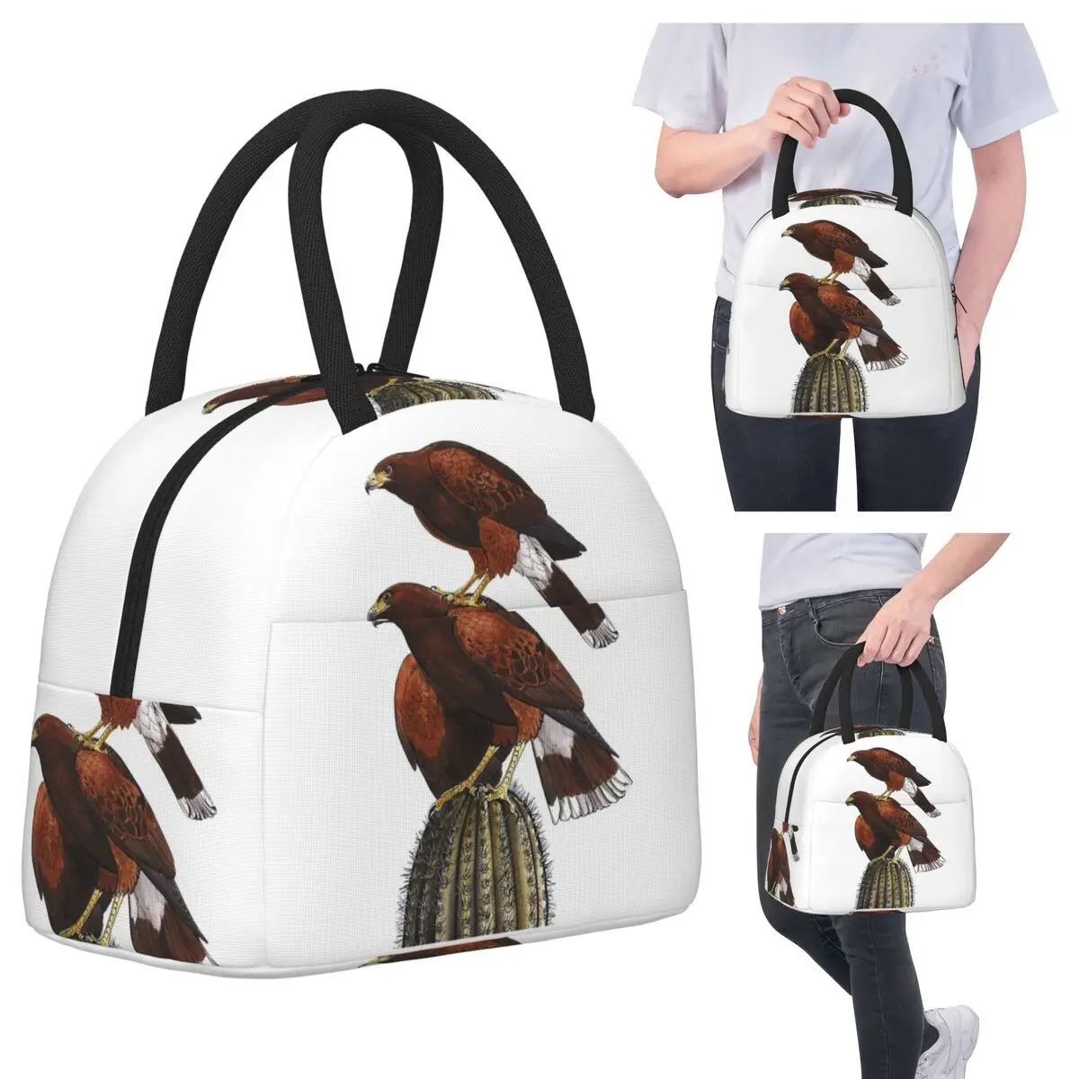 

Harris Hawk Stack Insulated Lunch Bag for Women Office Cooler Thermal Food Box Tote Portable Lunch Boxes Container