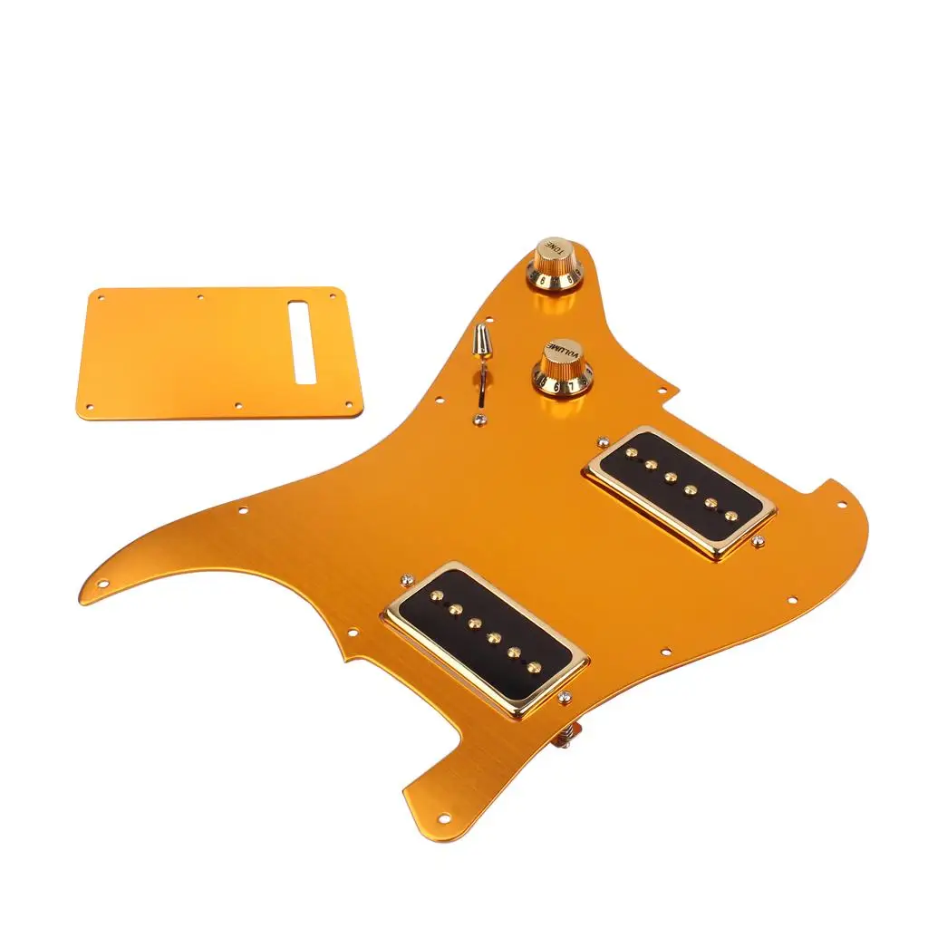 Aluminium Alloy Pre-loaded Pickup Pickguard for ST Electric Guitar Replacement Gold