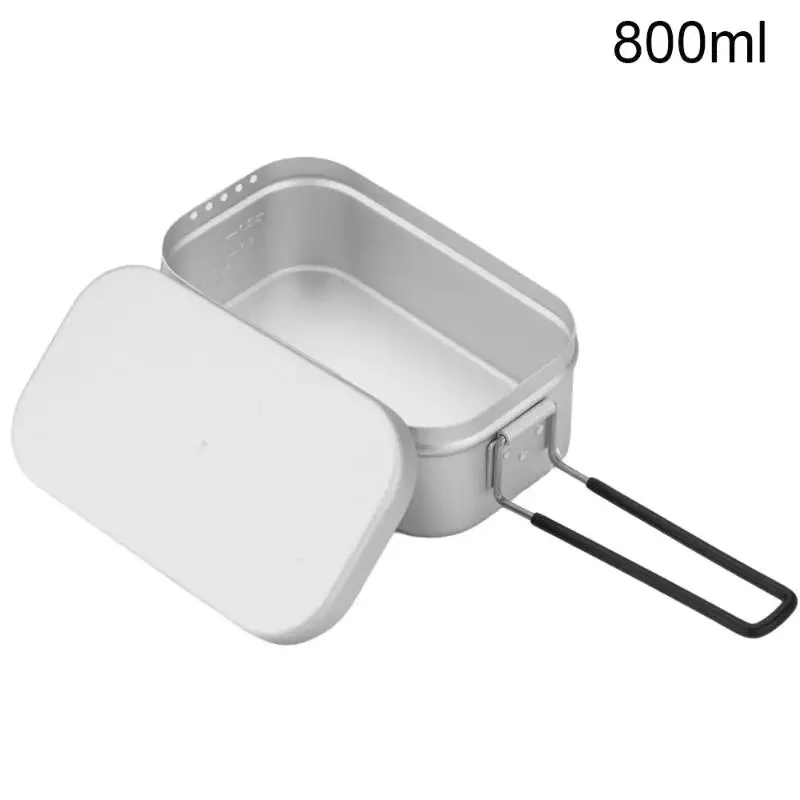 800/1400ML Aluminum Lunch Boxes Travel Camping Tableware Mess Tin Open Flame Heated Outdoor Camping Picnic Tourist Bowl