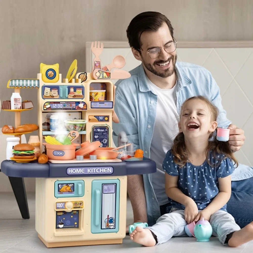 جديد صغير الأطفال مجموعة ألعاب المطبخ كوك الغذاء مقلد طاولة المطبخ اللعب مجموعة DIY بها بنفسك أدوات المائدة التظاهر اللعب دور اللعب بنين بنات #3