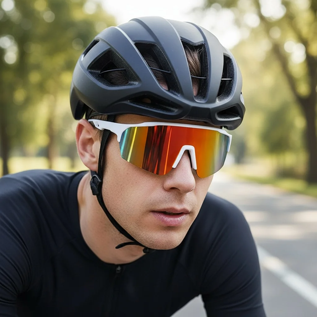 نظارات شمسية جديدة لركوب الدراجات في الهواء الطلق نظارات شمسية ملونة للجري مقاومة للرياح والأشعة فوق البنفسجية للرجال والنساء 9862 #1