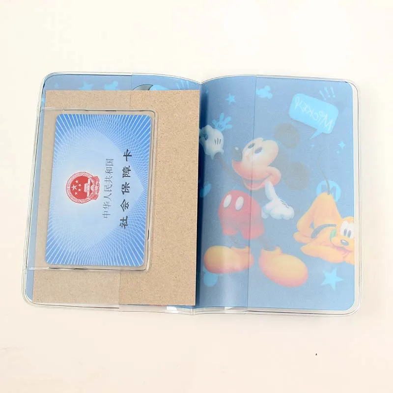 Funda de PVC con dibujos animados de Mickey y Minnie para pasaporte, cubierta para pasaporte de viaje, 14cm x 9,6 cm, 6 estilos a elegir