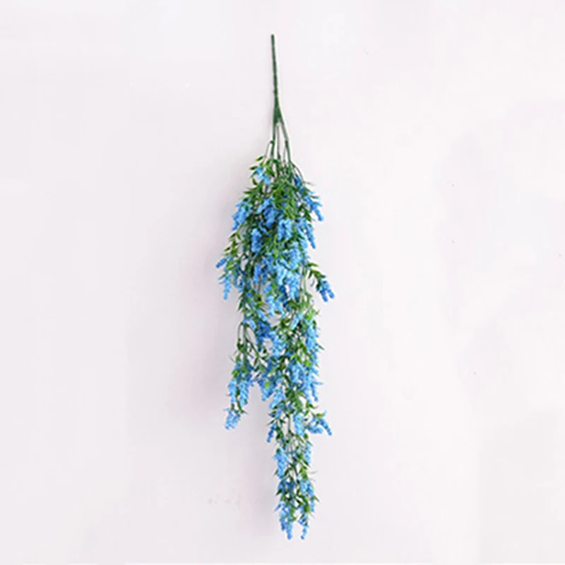 Balcony Artificial Flower Vine Wall Hanging Decoration Display Home Household Indoor Lavender Leaves Plant Wedding