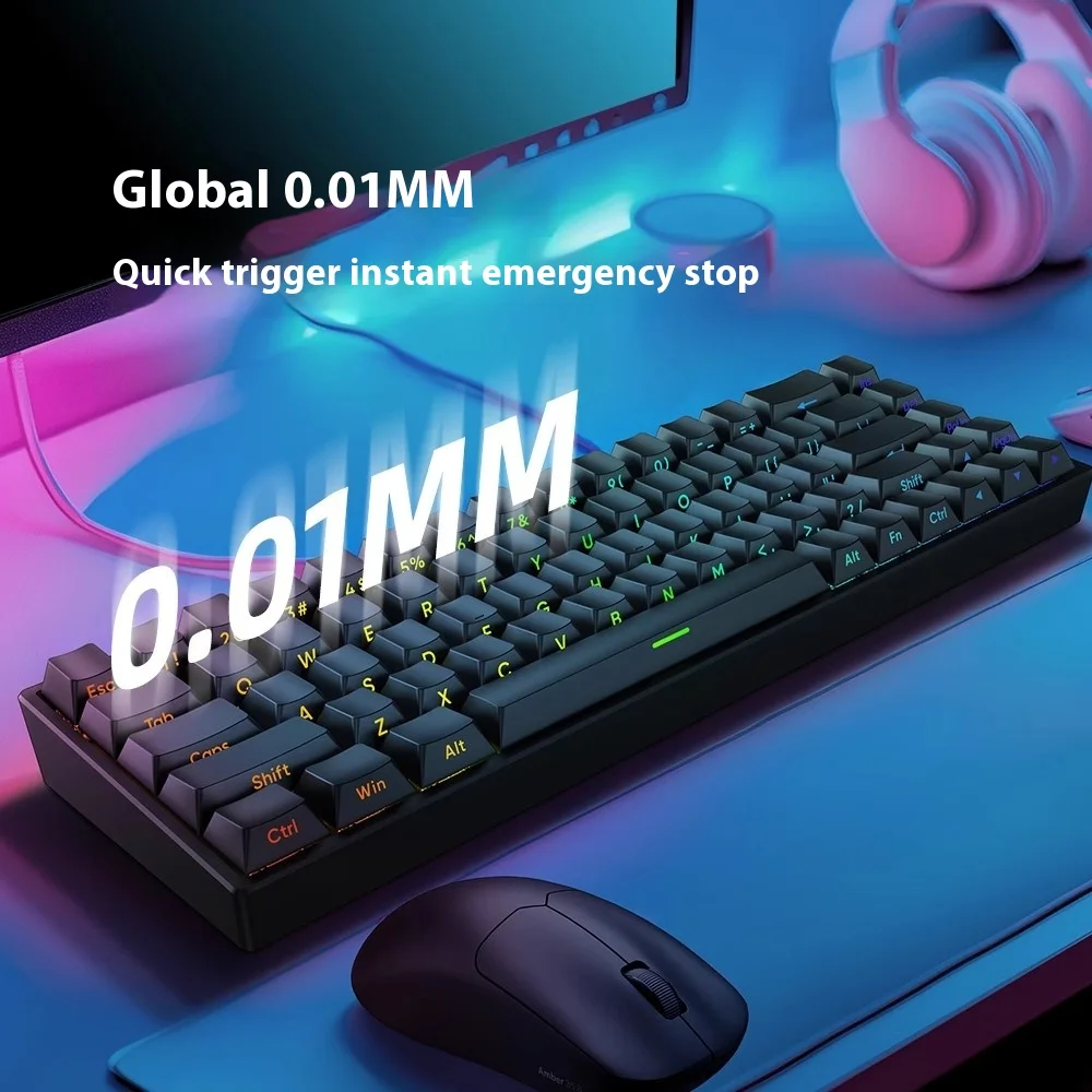 MARS68PRO Mechanical Wireless Keyboard Magnetic Switch Hotswap Rgb E-Sports Customize Keyboard For Accessories Office Gaming