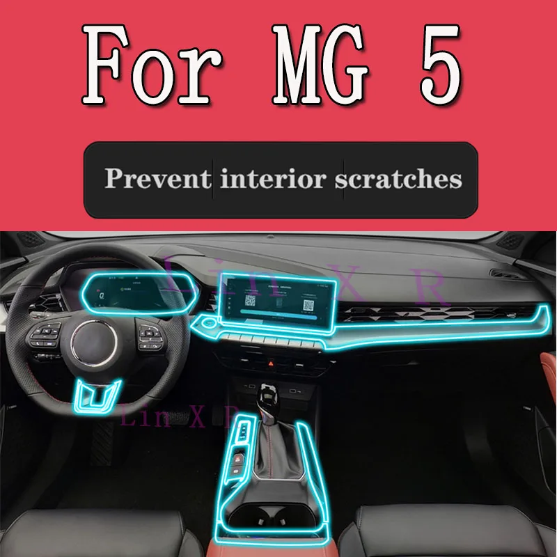 

For MG 5 GT （2021 2022 2023）Gearbox Panel Navigation Screen Automotive Interior TPU Protective Film Cover Anti-Scratch Sticker