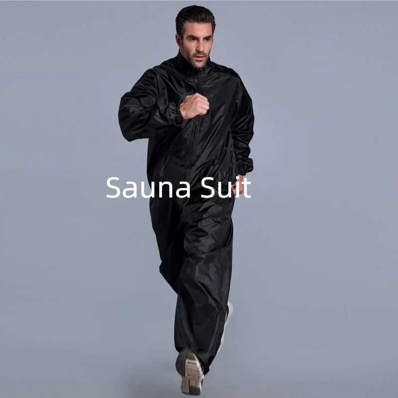 Sauna Anzug Mann lose Sport bekleidung Sets zum Schwitzen Gewichts verlust Sport Active Wear Abnehmen Ganzkörper Trainings anzug solide Fitness