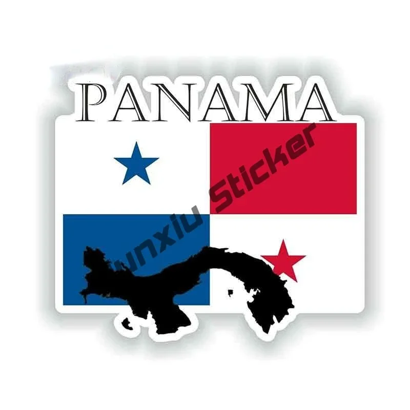 Panama Map with Flag Vinyl Sticker Panama country code PA Flag Car Sticker Shocker Personality Motorcycle Reflective Decal