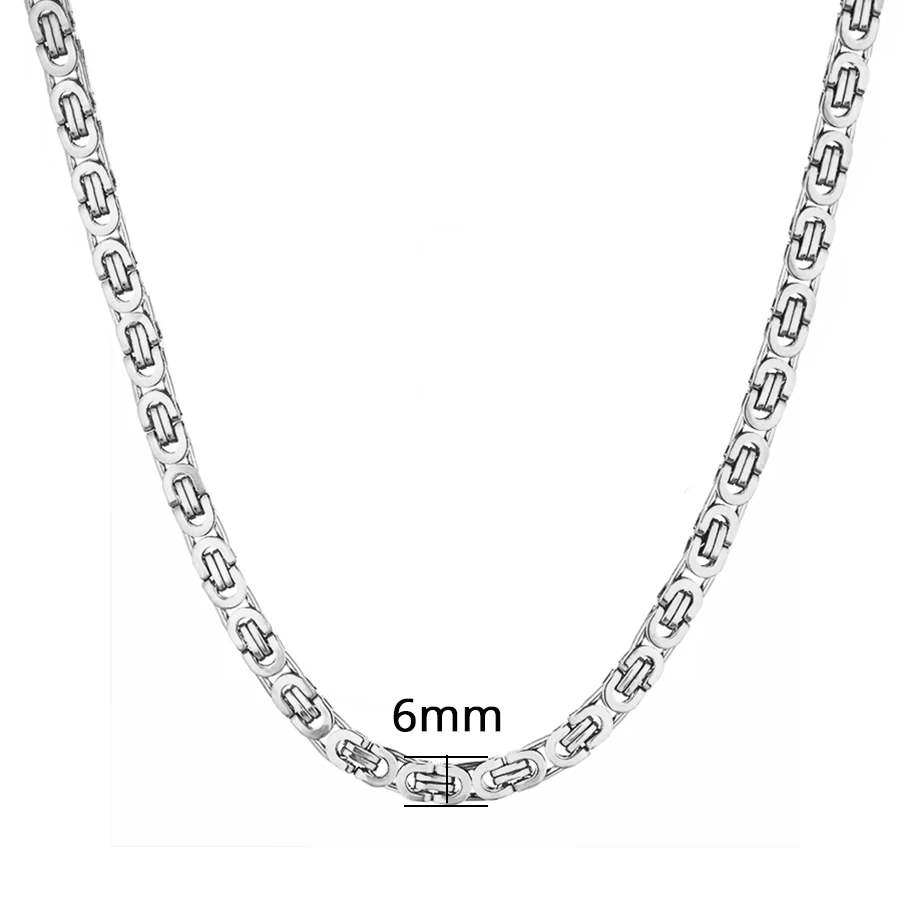 Magic Zone Byzantine Chain Necklace Stainless Steel Gold/Silver 6