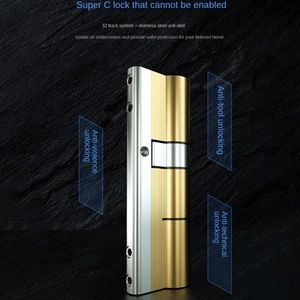 Cilindro De Bloqueio De Cobre Doméstico Padrão Europeu, Super Nível C, Porta Anti-roubo, 8 Chaves Mestra, Alta Qualidade 10 principais vendas cilindro de - №9