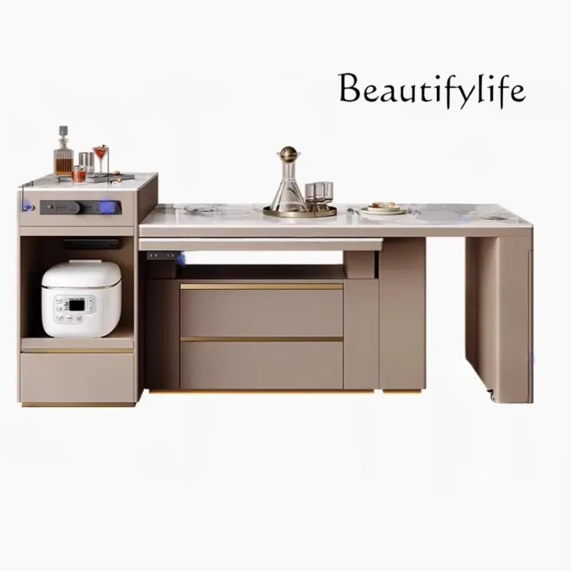 X35 Island Cabinet Alone Multi-functional Wall Small Household Kitchen Restaurant Lifting Retractable Dining Table Island Table