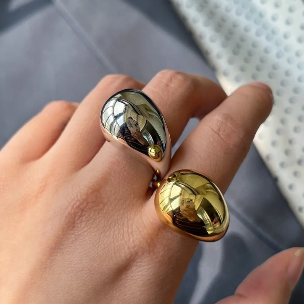 Gran oferta, anillo de gota de agua a la moda, anillos abiertos lujosos Retro, joyería Punk Hip-hop única exagerada Unisex