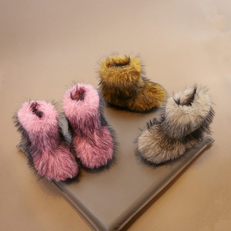 

Girls Performance Boots Hip Hop Soft Kids Plush Boots Versatile Fashion 2025 Winter Children Short Boots Colorful Comfortable