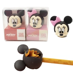 Disney Mickey Mouse Pencil Sharpener Stitch Anime Minnie Mouse Model Single Hole Pencil Sharpener Student School Supplies Prizes