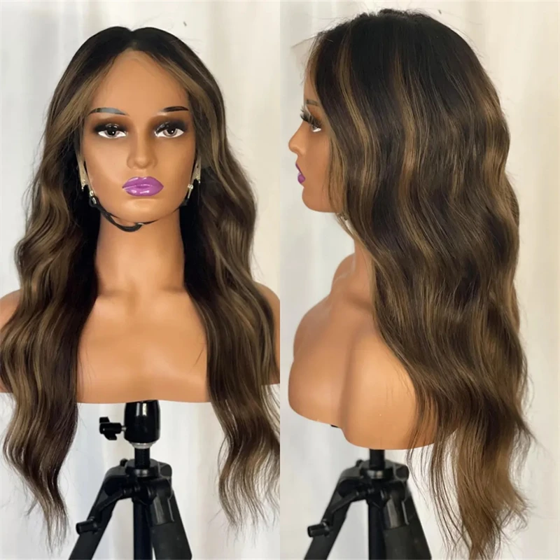 

28-дюймовые темно-коричневые HD парики спереди, термостойкое волокно, 26-дюймовые парики из синтетических волос для чернокожих женщин, повседневные вечерние, косплей