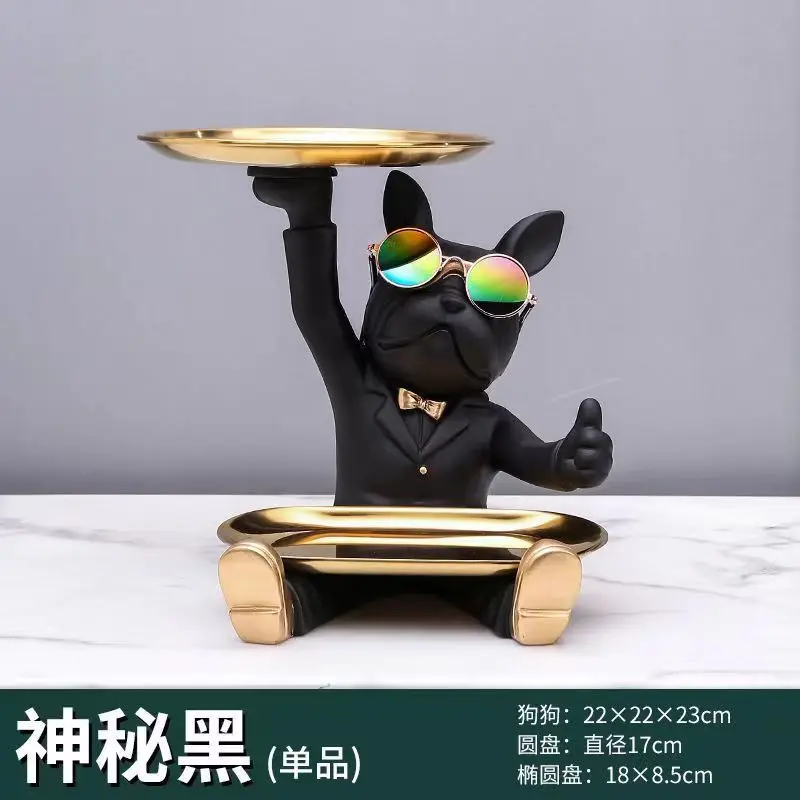 

Роскошное украшение для хранения ключей в прихожей, шкаф для обуви для гостиной, консольный поднос, декоративный подарок для французского бульдога