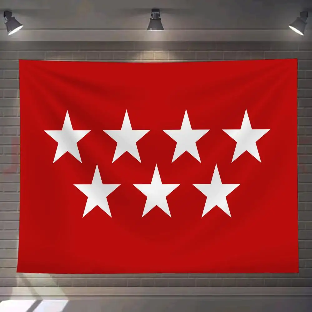 

Community Of Madrid Spain Tapestry Custom Living Bedroom Party Dormitory Interior Wall Bohemian Decoration Attached Clip