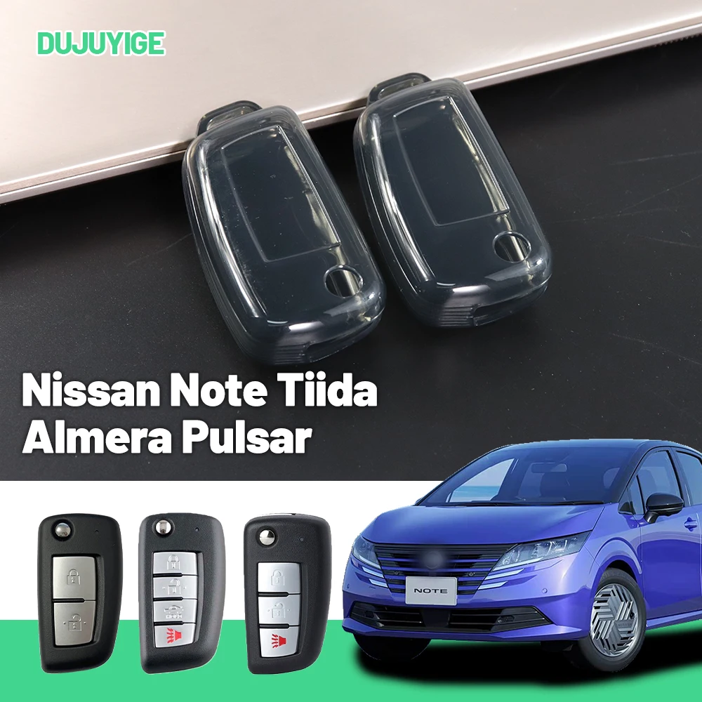

Clear TPU Car Key Case For Nissan Note Tiida Almera Pulsar Kicks Xterra Key Fob Cover Protector Shell Auto Accessories