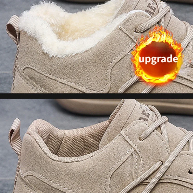 New Boots Fur Men Ankle Boots Snow Boots Male Winter Plush Casual Sneakers Designer Man Short Boot Non Slip Work Men Shoes 2024