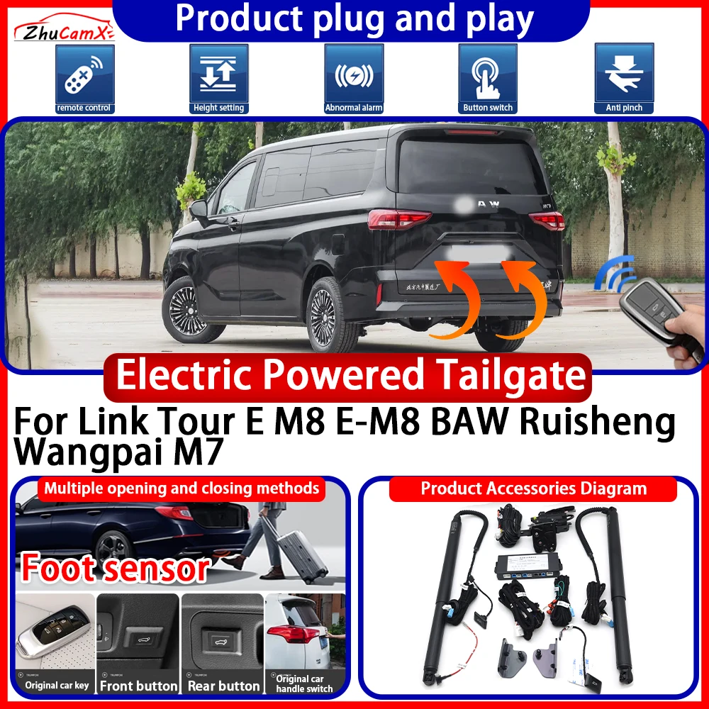 Electric OEM Powered Tailgate for Link Tour E M8 E-M8 BAW Ruisheng Wangpai M7 Anti Pinch Smart Intelligent Control Gate Lift Kit