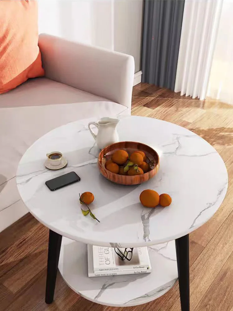 طاولة قهوة، طراز رخامي، بسيط، مستدير، خشب، غرفة المعيشة