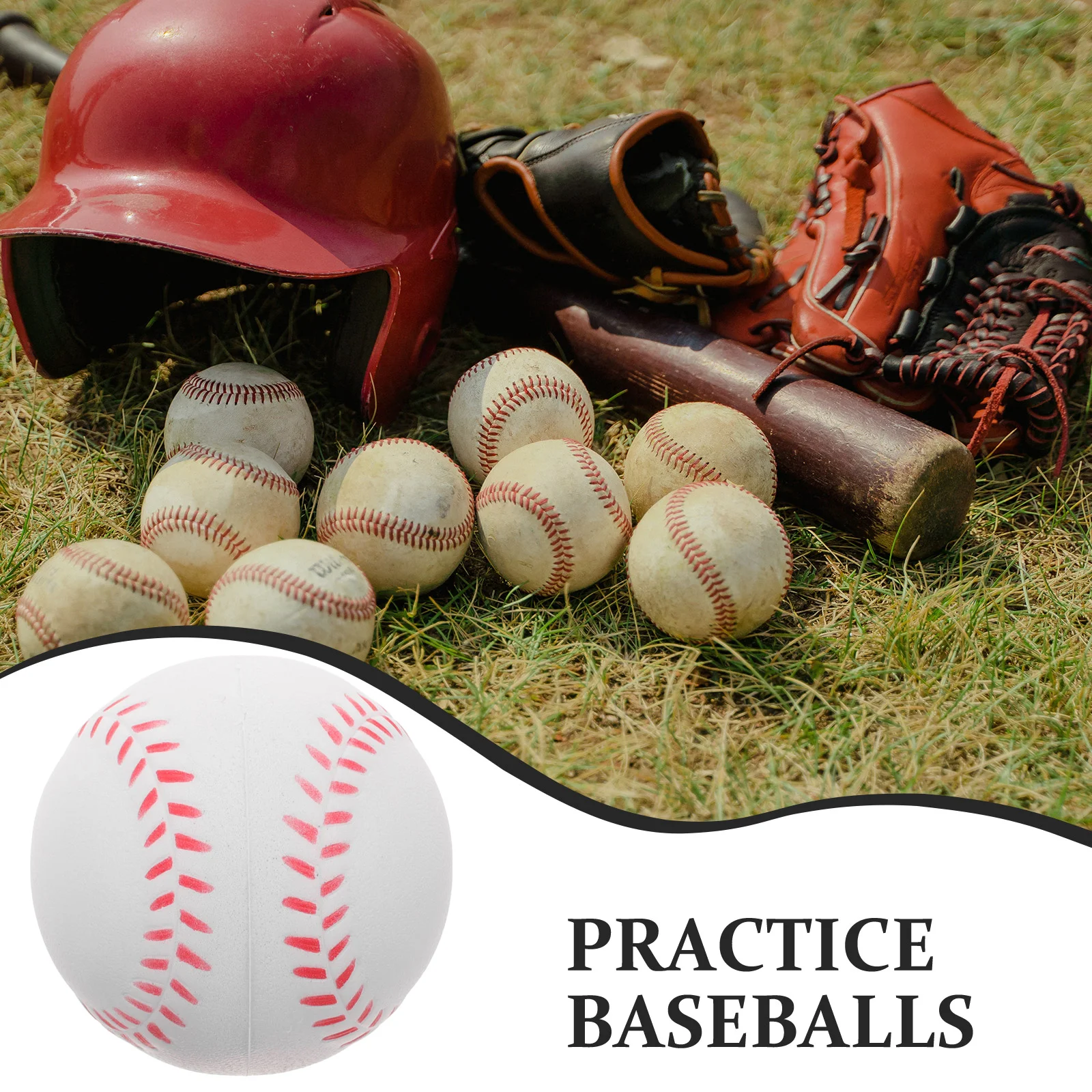 6 Pcs Sponge Training Baseball Pu Practice Baseballs Foam Soft Softballs for Playing