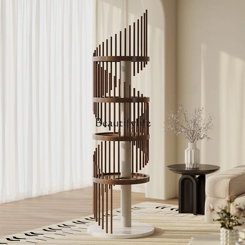 

FG40High does not occupy an area cat climbing frame Solid wood household small apartment Large luxury special creative cat shelf