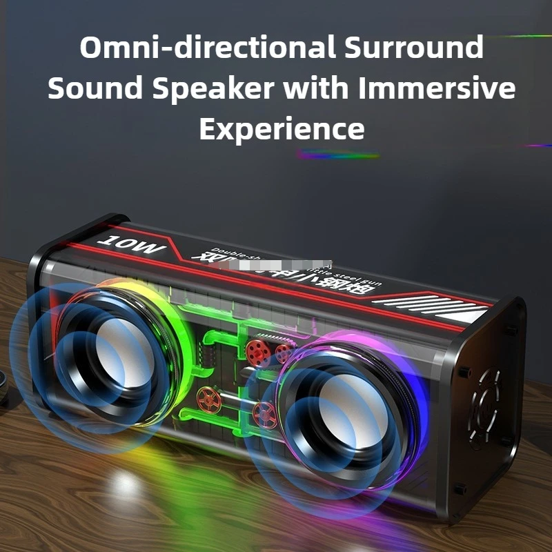 

2025 Mini Bluetooth Speakers Small Super Bass Stereo Sound 5.3 Portable Speaker with Mic RGB Gamer Outdoor Desk