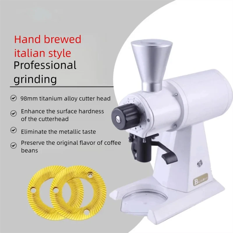 

CAFOVO G298F Coffee Bean Grinder 98mm Titanium Flat Burr Coffee Grinder for Espresso and Filter Brewing EK43 Grinder