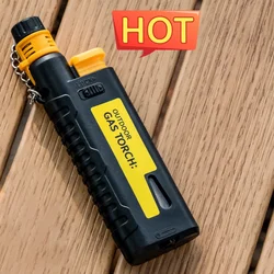 New Creative Personalized Retractable Jet Gas Lighter Outdoor Windproof Camping Portable Turbo Torch Lighter for Men's Gift