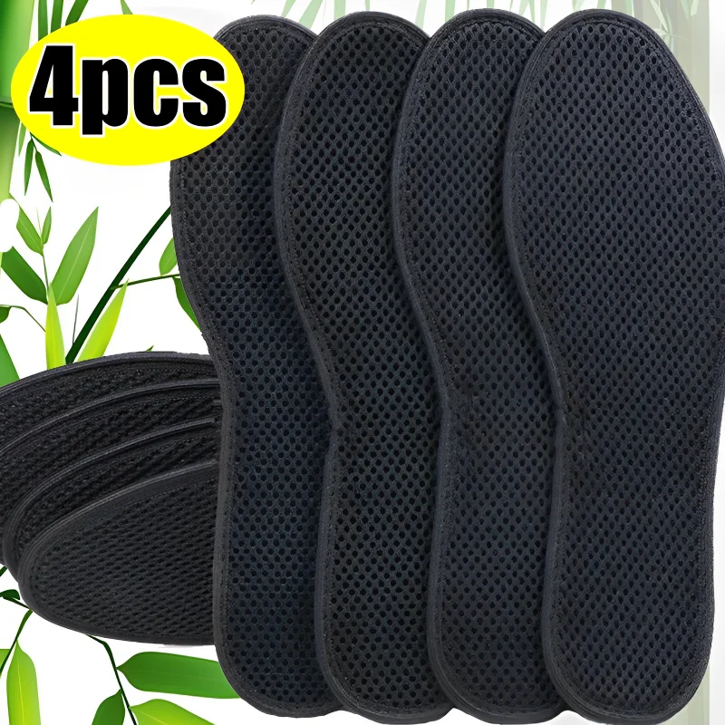 2/4pcs Bamboo Charcoal Deodorant Insoles for Shoes Plant Antibacterial Breathable Sports Insole Absorb-Sweat Soles Shoes Pads