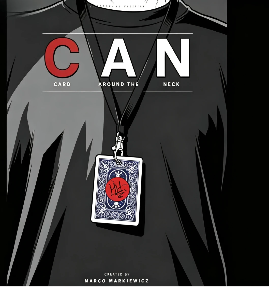 CAN: Card Around The Neck By Marco Markiewicz Signed Card Magic Trick Impossible Card Location Close Up Gimmick