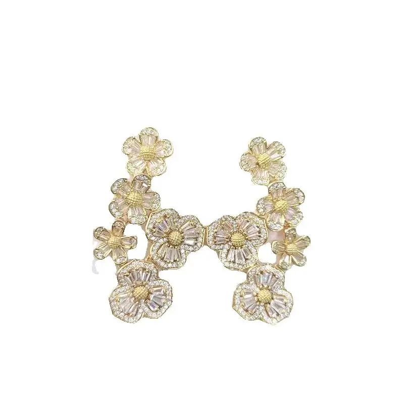 2024 جديد Ks سلسلة الربيع الحلو البريق اللون ثلاثي الأبعاد الزهور غير النظامية أقراط البتلة قلادة سوار قلادة مجموعة