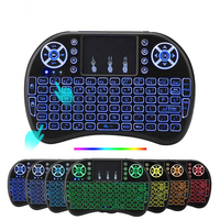 7 Colors i8 Keyboard Backlight English Russian Air Mouse Wireless Touchable Remote Control for Smart TV Box Desktop Touchpad PC