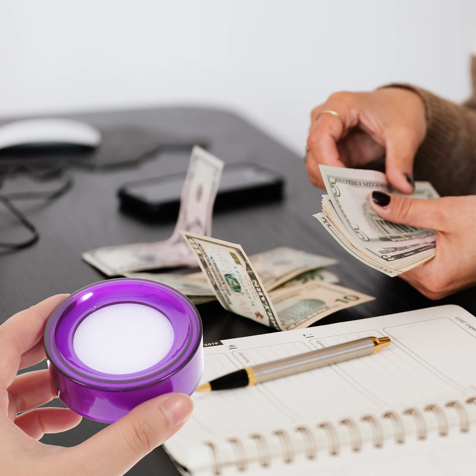 8 قطعة إصبع إسفنجة مبللة شكل كوب قابلة لإعادة الاستخدام أداة العد لأمين الصندوق البنك اليد مرطب لوازم عداد التمويل #5