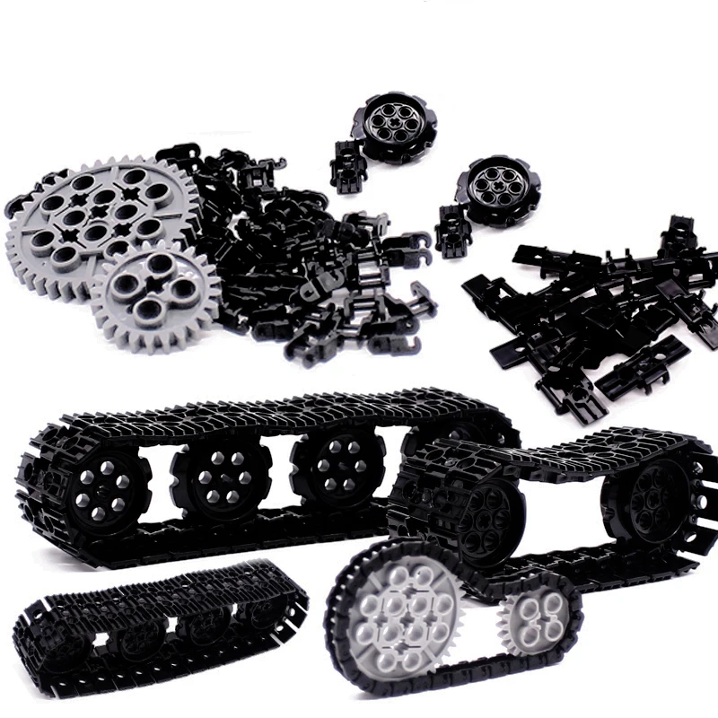 Technical 3648 3649 57520 57519 High-Tech Tread Sprocket Wheel Gear MOC Building Blocks Particle Assembles DIY Bricks Kids Toys