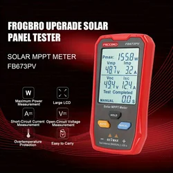 FB673PV Solar Panel Tester Meter Photovoltaic Multimeter 800W, Solar MPPT Meter with Large Ultra Clear LCD, Smart MPPT Open Circ