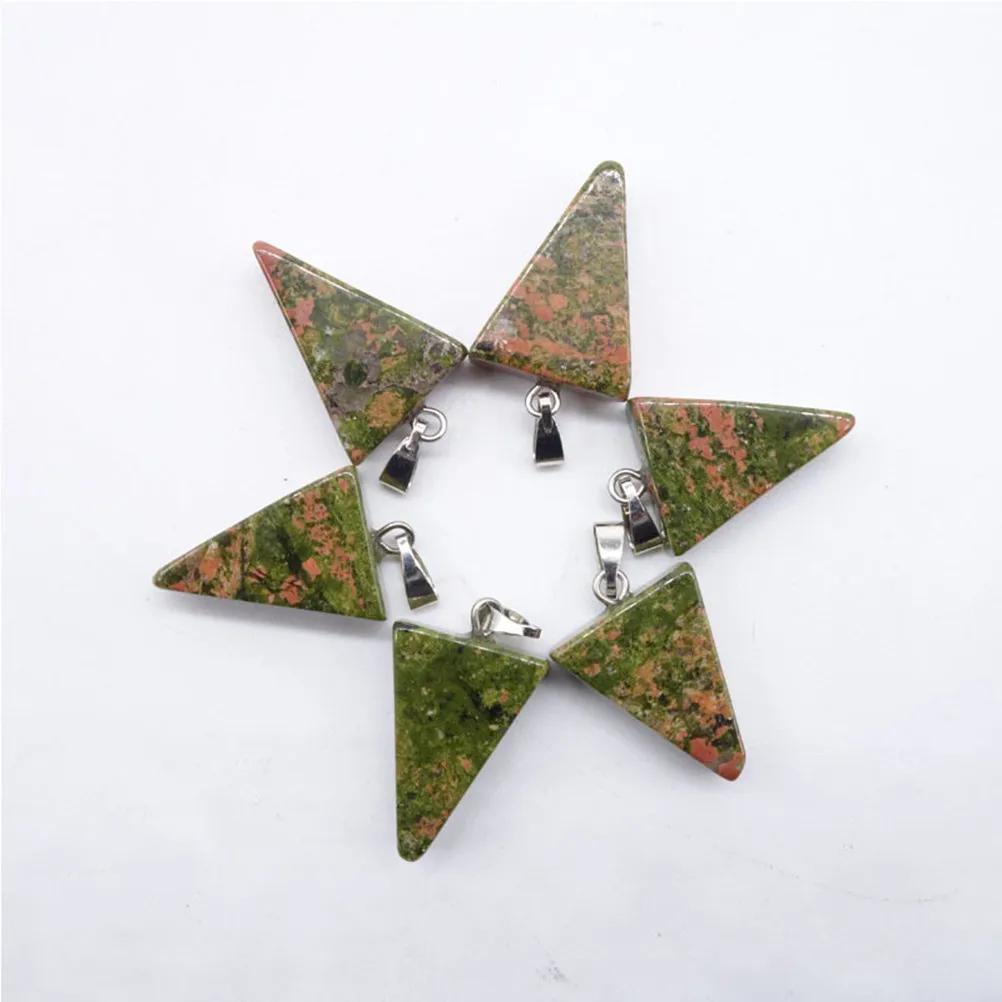 

10Pcs Natural Agate Triangle Shape Pendants Durable Crystal Charms for DIY Necklace Bracelet Mixed Patterns Agate Neckalce