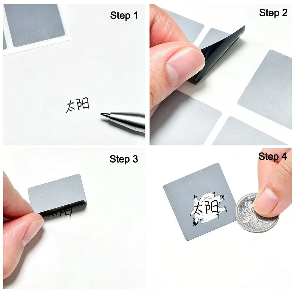500/1000pcs/Roll Silver Gold Scratch Off Stickers Square Shape Waterproof Reward Game Labels Self Adhesive Easy To Scratch Off