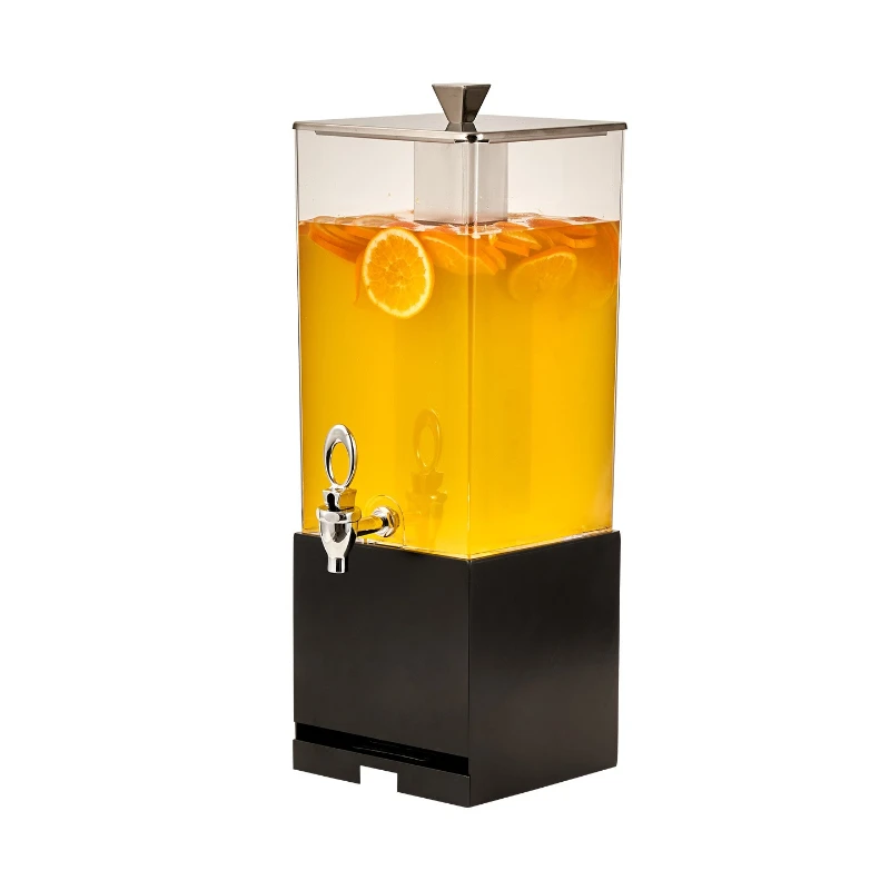 Stainless steel commercial juice tripod cafeteria tableware square transparent self-service beverage machine beverage