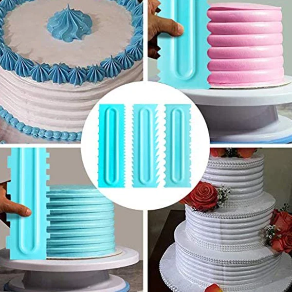 

Highly Recommended.9 Pcs Cake Scraper, Plastic Kitchen Baking Mold DIY Tool