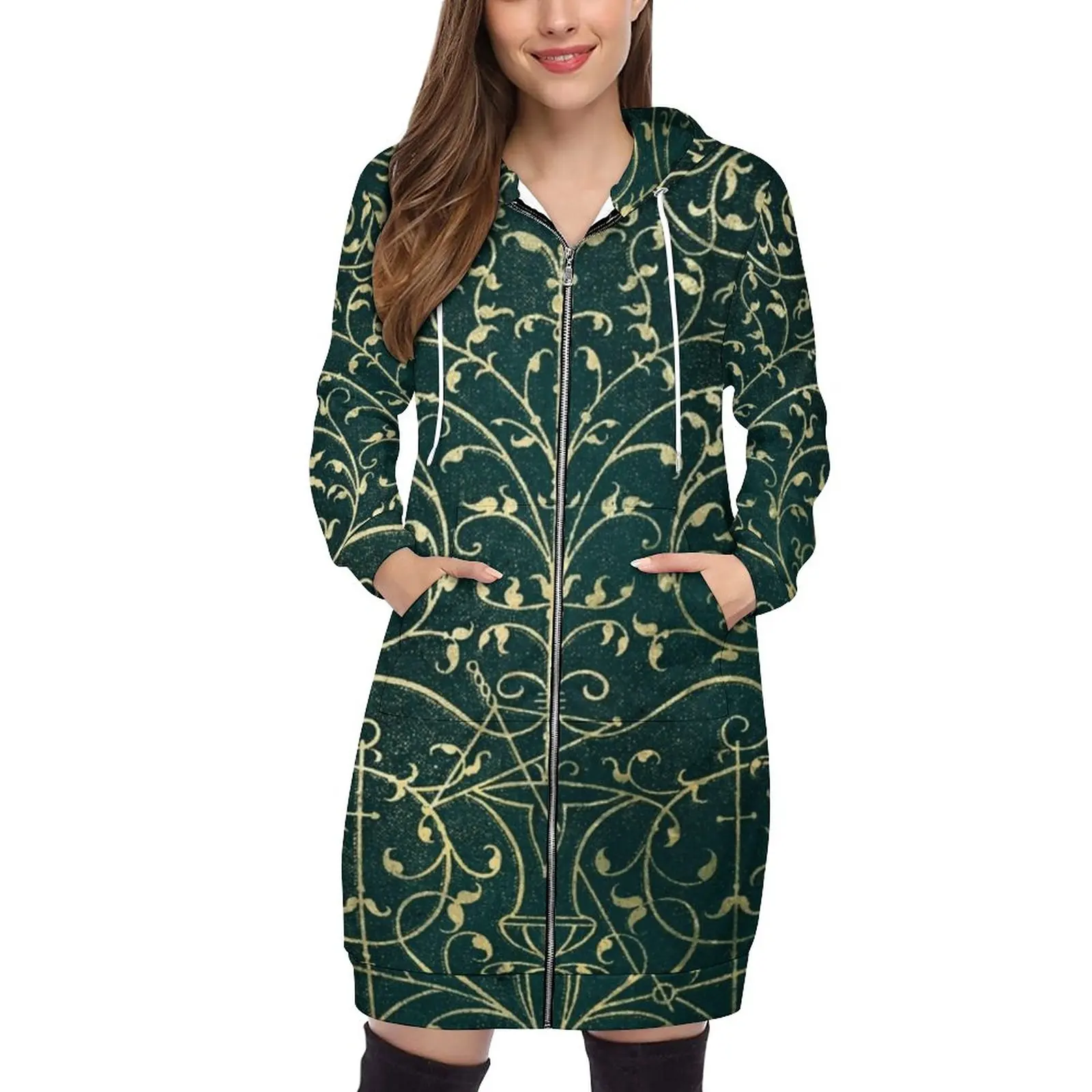 

Old Magic Ornament Pullovers Hoodies Long Sleeve Hoodie Sweatshirt Printed Pocket Hooded Sweatshirts For Women Old Magic