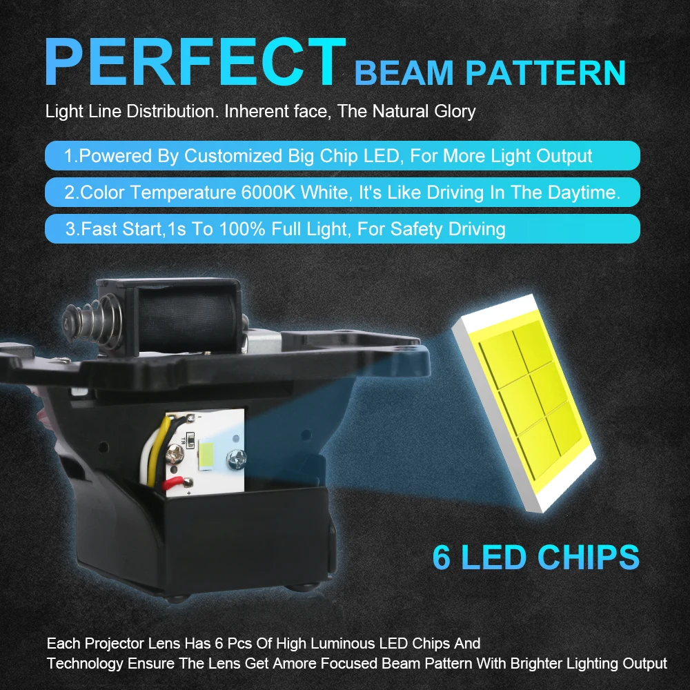 3 Inch 130W Bi Led Projector Lenses Headlight For Hella 3R G5 6000K White 80000LM  Universal Car Headlamp Retrofit Styling Kit