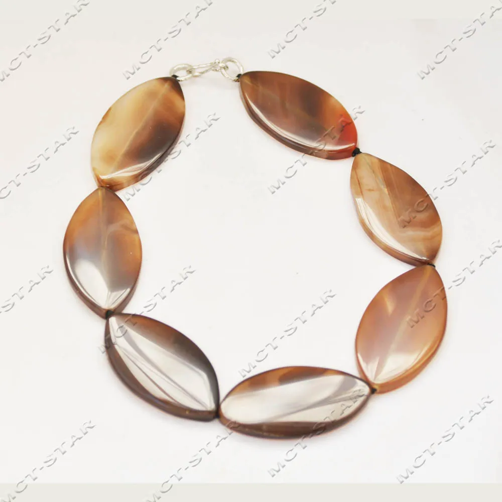 

MCT·STAR Огромное ожерелье из натурального коричневого агата с овальной монетой 21 дюйм и 70 мм (Z14364)