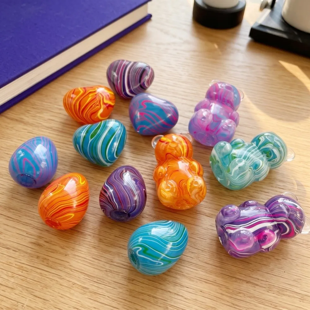 Trendy Marbled Swirl Slushy Squishy Heart Egg Slow Rebound Fidget Kawaii Quicksand Texture Squeeze Relaxation