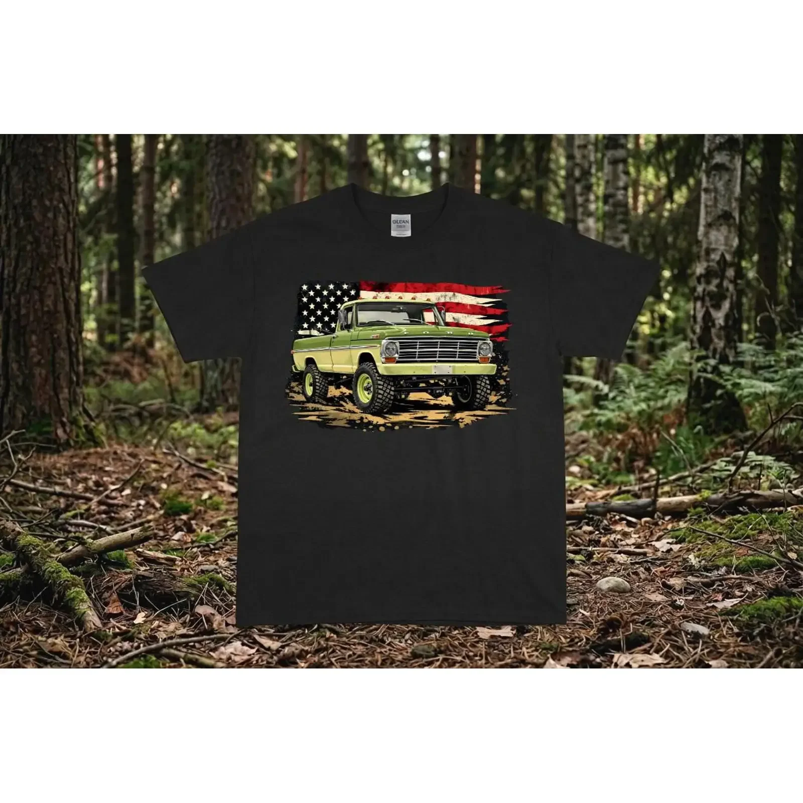Vintage Pickup Truck with American Flag T Shirt Retro Rustic Patriotic vintage Washed Comfortable Stylish Breathable Stretched