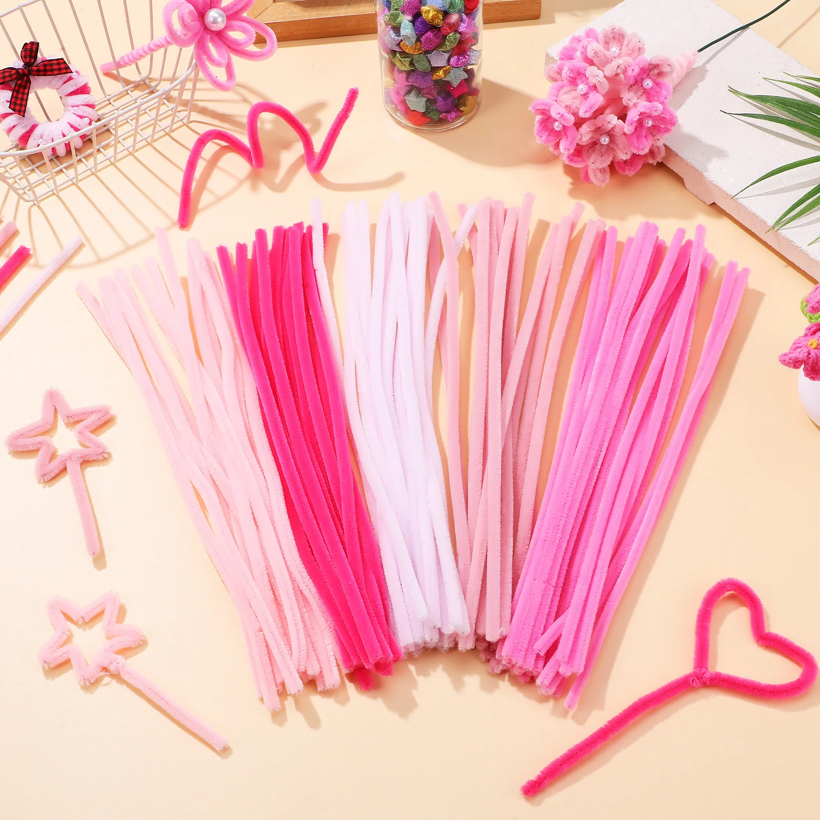 

500 Pcs Craft Pipe Cleaners Chenille Stems for Kids DIY Twisting Rod Soft Fuzzy Sticks Handmade Art Supplies Pastel Colors