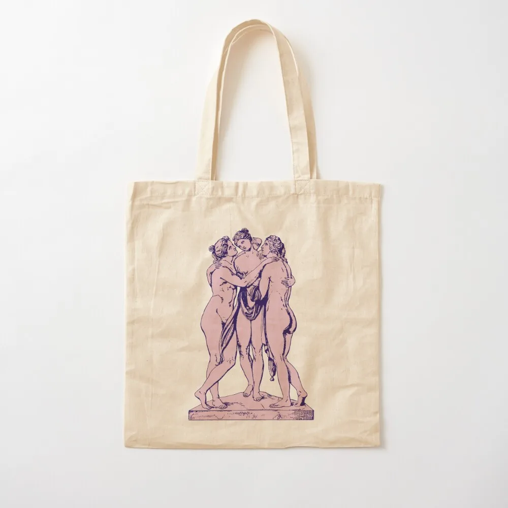 Greek Mythology Danish Pastel The Three Graces Light Academia Art Museum Poster Tote Bag