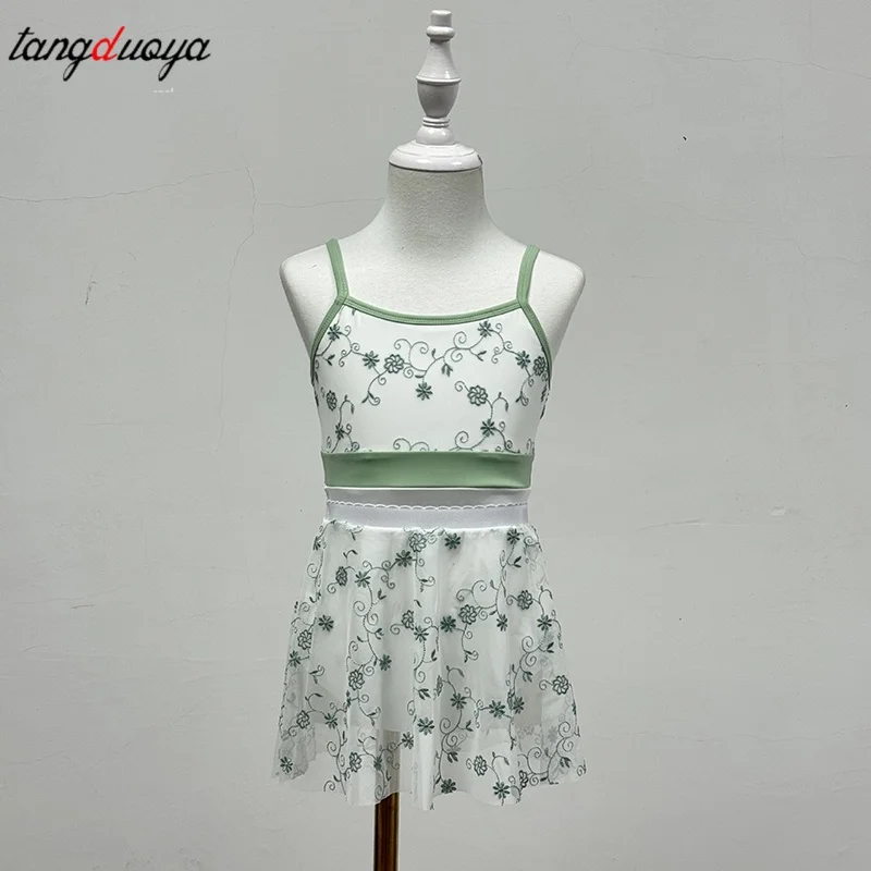 

Girls Ballet Tutu Skirts Leotard Set Children Embroidery Gymnastics Dance Wear Jumpsuit Ballet Costume Bodysuit Kids Clothes