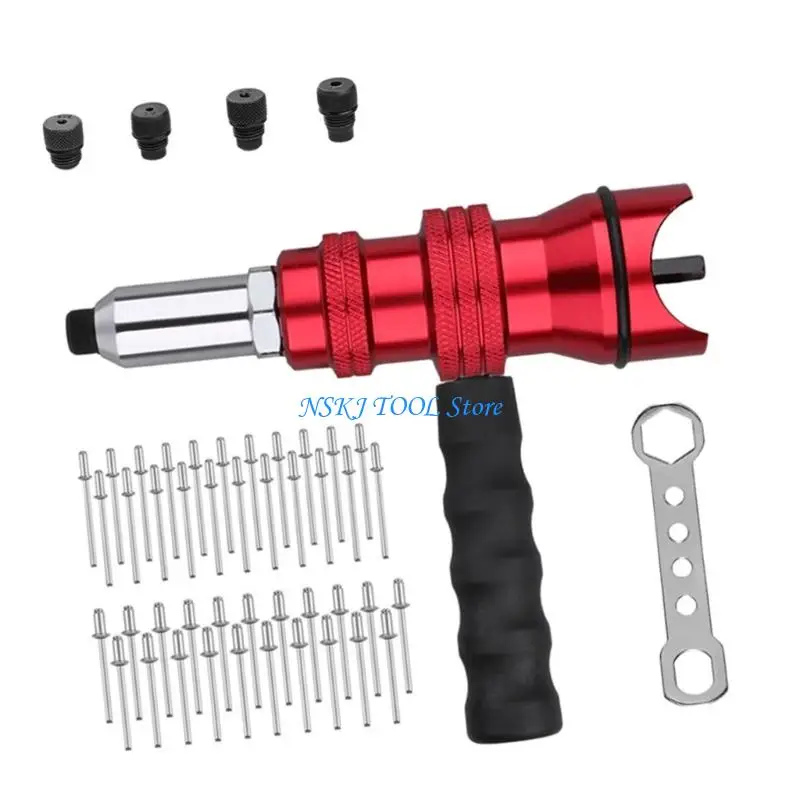 l8rc-efficient-rivet-tool-set-100pcs-rivets-4pcs-adapter-aluminum-body-long-last-use