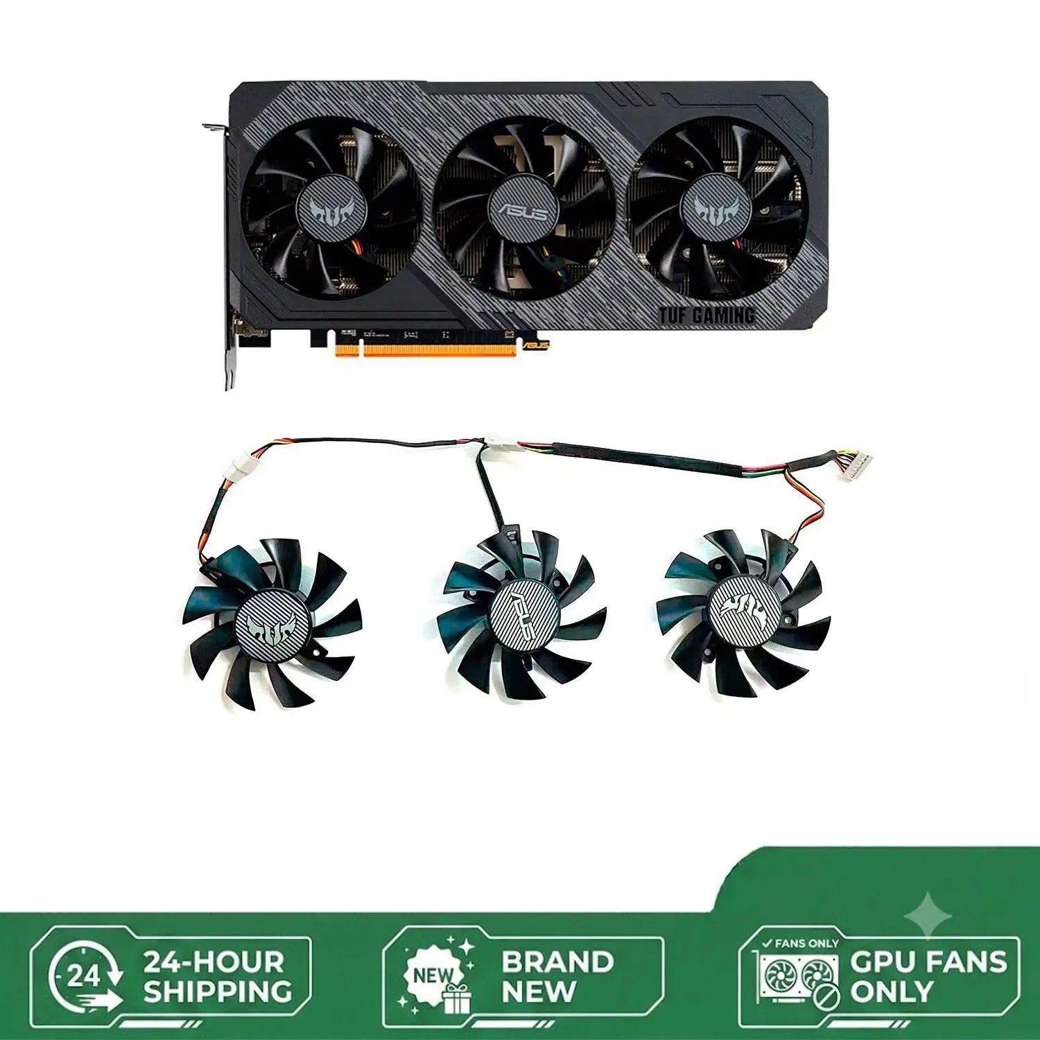 NEW Applicable to ASUS GTX 1660Ti 1660super RX 5700 XT TUF X3 OC graphics card cooling 75MM 7PIN FD8015U12D